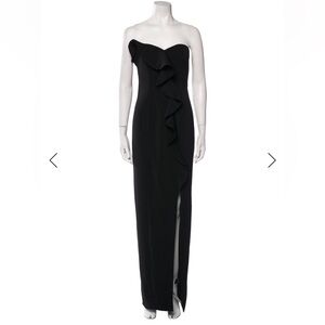 NWT Jay Godfrey Black Steele Shimmer Crepe Strapless Gown Size 6